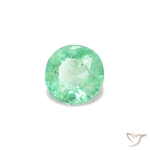 Smeraldo naturale verde da 0,19 ct, taglio rotondo, VS-SI