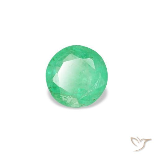 Smeraldo naturale verde da 0,19 ct, taglio rotondo, VS-SI