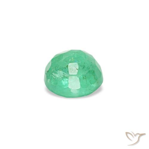 Smeraldo naturale verde da 0,19 ct, taglio rotondo, VS-SI