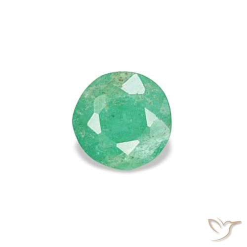 Smeraldo naturale verde da 0,16 ct, taglio rotondo, VS-SI