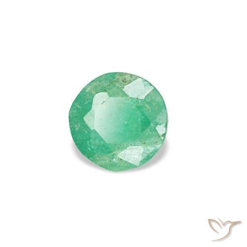 Smeraldo naturale verde da 0,16 ct, taglio rotondo, VS-SI