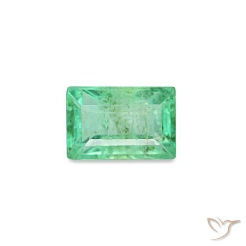 Smeraldo naturale verde da 0,19 ct, baguette, VS-SI