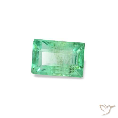 Smeraldo naturale verde da 0,19 ct, baguette, VS-SI
