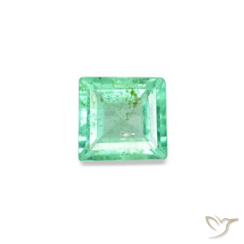 Smeraldo naturale verde da 0,12 ct, quadrato, VS-SI
