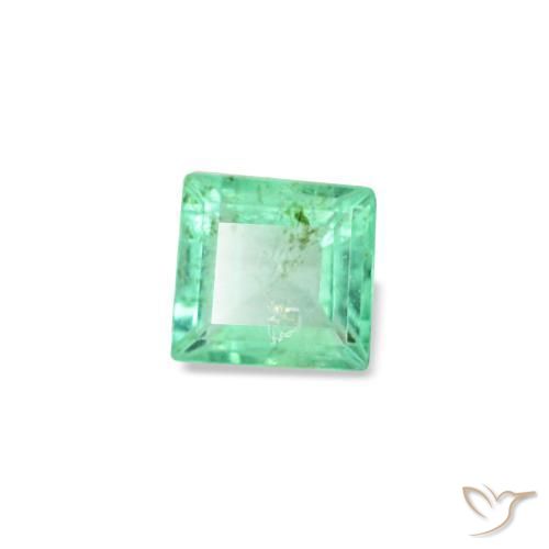 Smeraldo naturale verde da 0,12 ct, quadrato, VS-SI