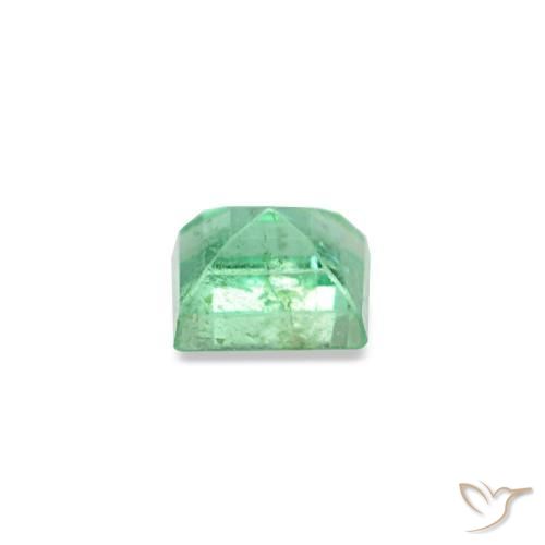 Smeraldo naturale verde da 0,12 ct, quadrato, VS-SI