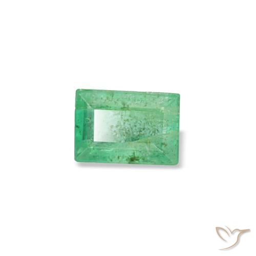 Smeraldo naturale verde da 0,16 ct, baguette, VS-SI