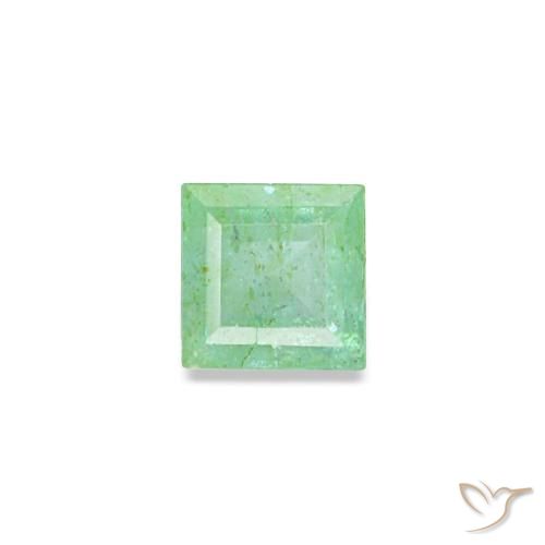 Smeraldo naturale verde da 0,09 ct, quadrato, SI