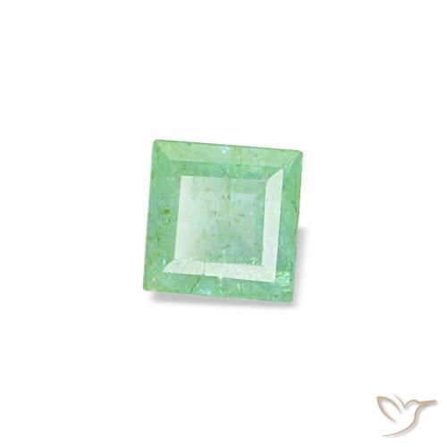 Smeraldo naturale verde da 0,09 ct, quadrato, SI