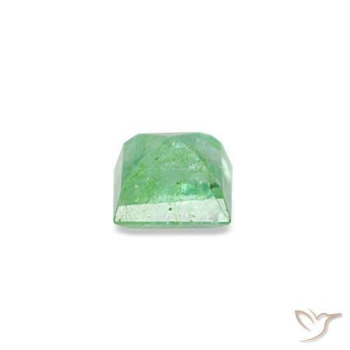 Smeraldo naturale verde da 0,09 ct, quadrato, SI