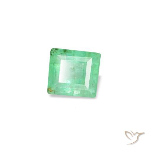 Smeraldo naturale verde da 0,13 ct, baguette, SI