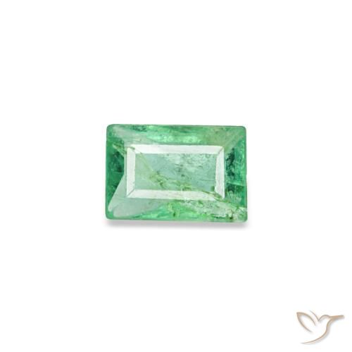 Smeraldo naturale verde da 0,13 ct, baguette, SI