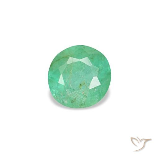 Smeraldo naturale verde da 0,19 ct, taglio rotondo, VS-SI