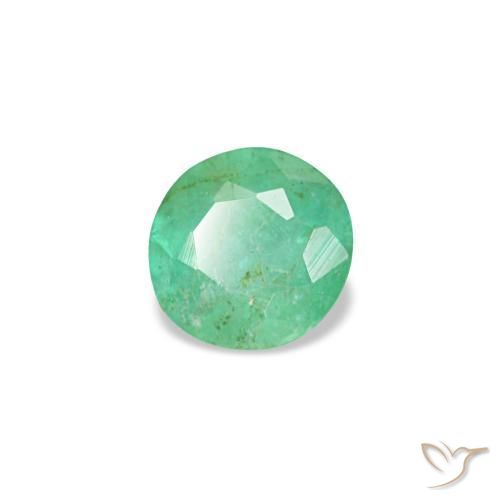 Smeraldo naturale verde da 0,19 ct, taglio rotondo, VS-SI