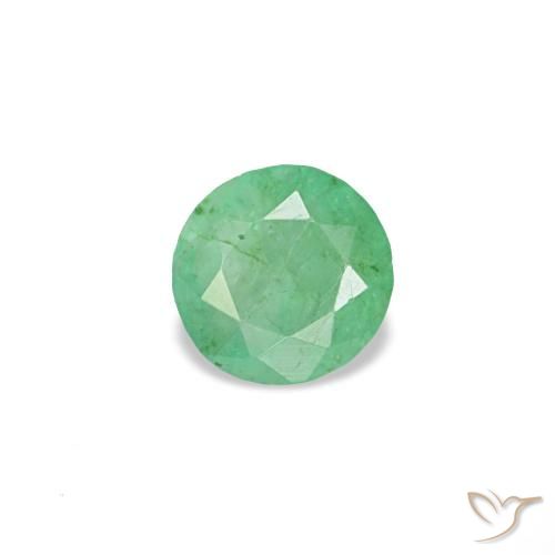 0.18ct verde smeraldo, rotondo, VS-SI