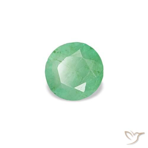 Smeraldo naturale verde da 0,18 ct, taglio rotondo, VS-SI