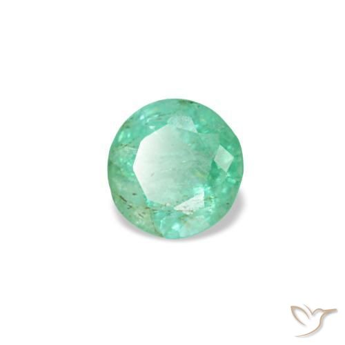 Smeraldo naturale verde da 0,19 ct, taglio rotondo, VS-SI
