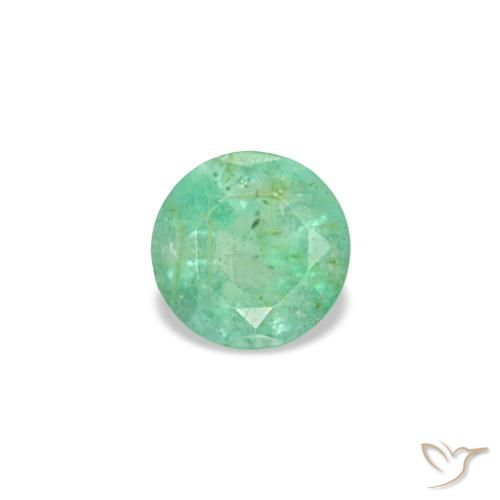 Smeraldo naturale verde da 0,17 ct, taglio rotondo, VS-SI