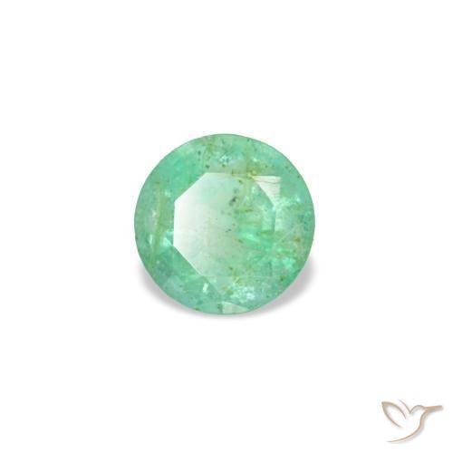 Smeraldo naturale verde da 0,17 ct, taglio rotondo, VS-SI