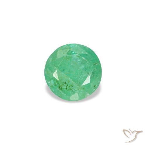 Smeraldo naturale verde da 0,15 ct, taglio rotondo, VS-SI
