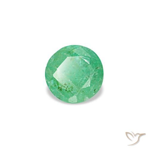 Smeraldo naturale verde da 0,15 ct, taglio rotondo, VS-SI
