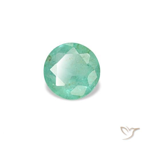 Smeraldo naturale verde da 0,16 ct, taglio rotondo, VS-SI