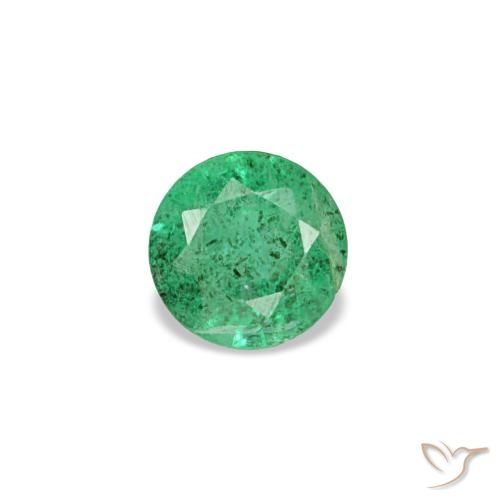 Smeraldo naturale verde da 0,15 ct, taglio rotondo, VS-SI