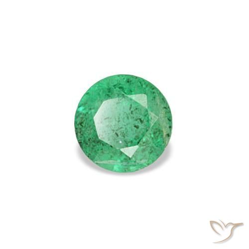 Smeraldo naturale verde da 0,15 ct, taglio rotondo, VS-SI