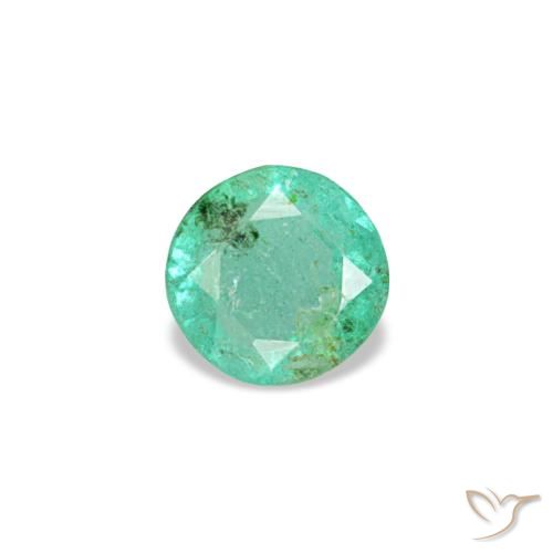 Smeraldo naturale verde da 0,19 ct, taglio rotondo, VS-SI