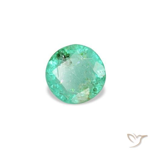 Smeraldo naturale verde da 0,19 ct, taglio rotondo, VS-SI