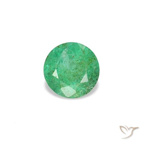 0.16ct verde smeraldo, rotondo, VS-SI