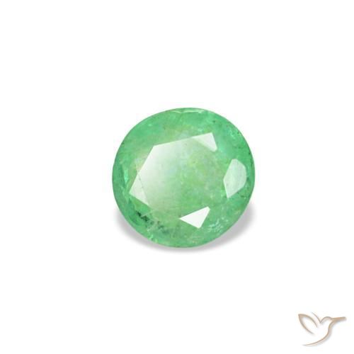 Smeraldo naturale verde da 0,18 ct, taglio rotondo, VS-SI
