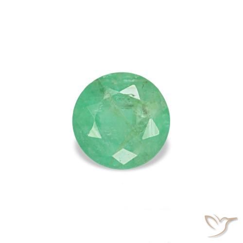 Smeraldo naturale verde da 0,17 ct, taglio rotondo, VS-SI
