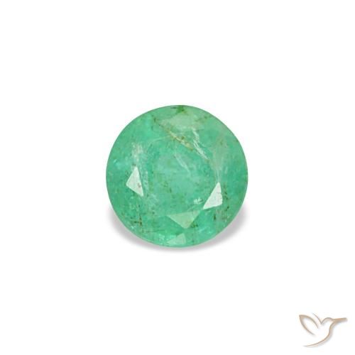 Smeraldo naturale verde da 0,17 ct, taglio rotondo, VS-SI