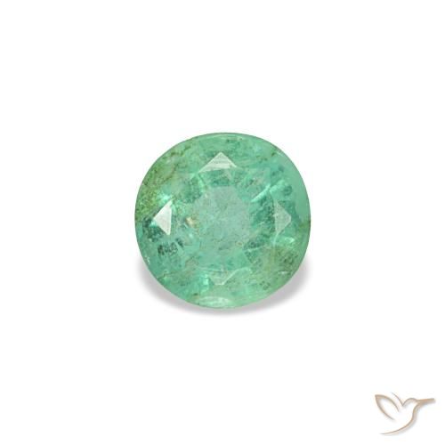 Smeraldo naturale verde da 0,19 ct, taglio rotondo, VS-SI
