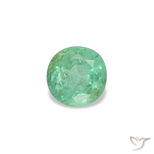Smeraldo naturale verde da 0,19 ct, taglio rotondo, VS-SI