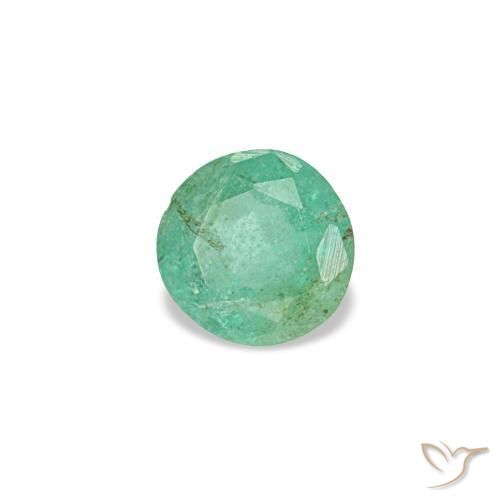 Smeraldo naturale verde da 0,18 ct, taglio rotondo, VS-SI
