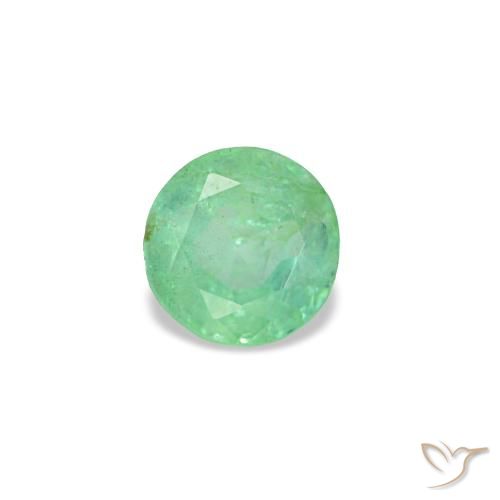 Smeraldo naturale verde da 0,17 ct, taglio rotondo, VS-SI
