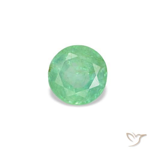 Smeraldo naturale verde da 0,17 ct, taglio rotondo, VS-SI