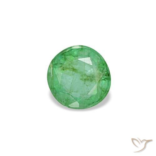 Smeraldo naturale verde da 0,19 ct, taglio rotondo, VS-SI