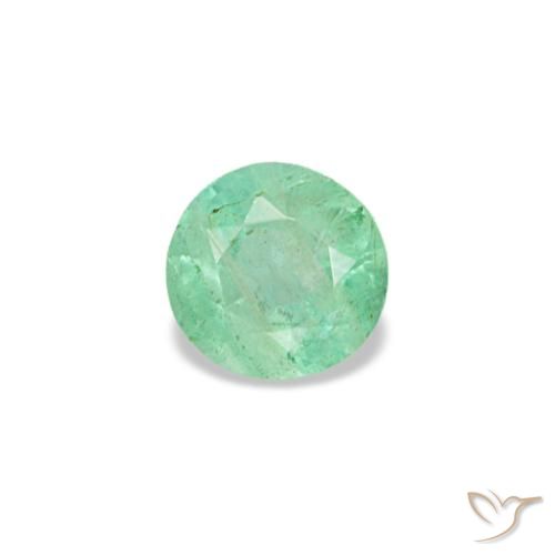 Smeraldo naturale verde da 0,17 ct, taglio rotondo, VS-SI
