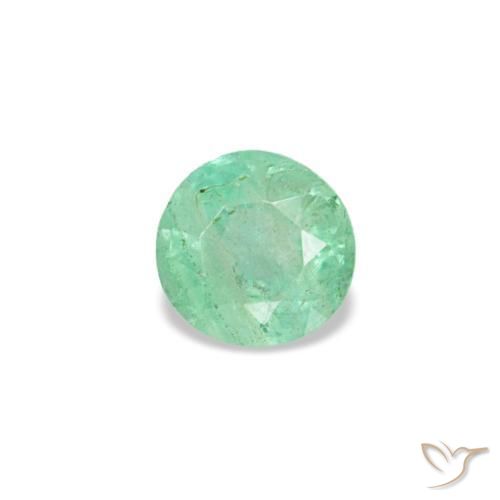 Smeraldo naturale verde da 0,17 ct, taglio rotondo, VS-SI