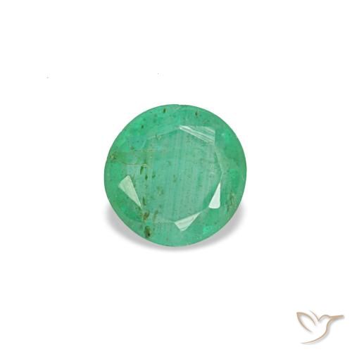 Smeraldo naturale verde da 0,18 ct, taglio rotondo, VS-SI