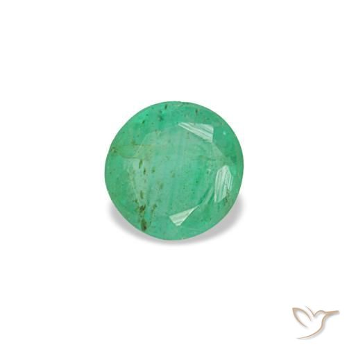 Smeraldo naturale verde da 0,18 ct, taglio rotondo, VS-SI