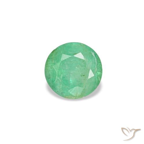 Smeraldo naturale verde da 0,16 ct, taglio rotondo, VS-SI