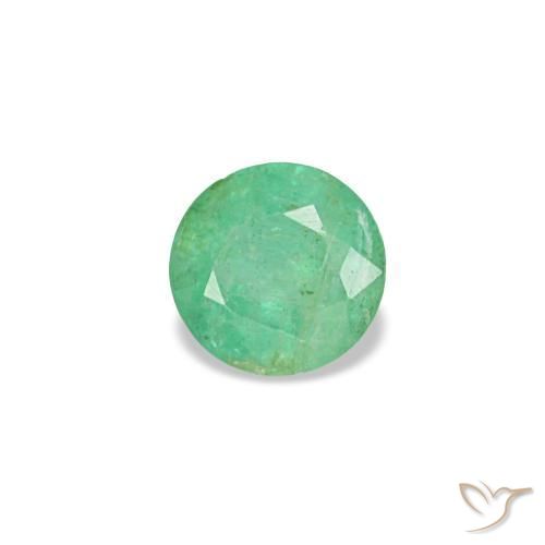 Smeraldo naturale verde da 0,16 ct, taglio rotondo, VS-SI