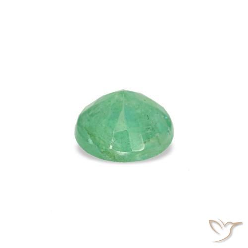 Smeraldo naturale verde da 0,16 ct, taglio rotondo, VS-SI