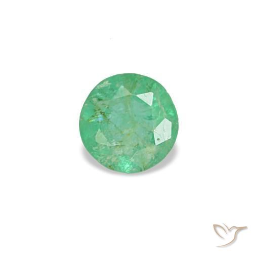 Smeraldo naturale verde da 0,17 ct, taglio rotondo, VS