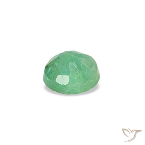 Smeraldo naturale verde da 0,17 ct, taglio rotondo, VS