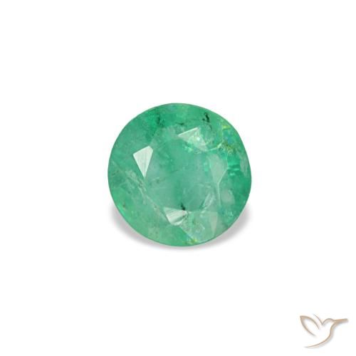 Smeraldo naturale verde da 0,16 ct, taglio rotondo, VS-SI